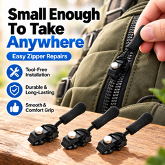 Tool-Free Zipper Repair Slider – Quick Fix Replacement Puller for Jackets, Bags, Backpacks & Luggage, 3 Sizes Available
