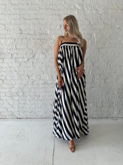 Naomi Navy Striped Maxi Dress