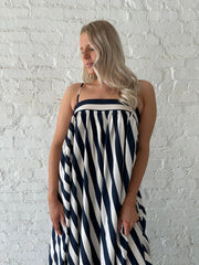 Naomi Navy Striped Maxi Dress