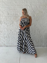 Naomi Navy Striped Maxi Dress