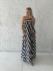 Naomi Navy Striped Maxi Dress