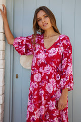Samarra Red Floral Dress | Women's Floral Maxi Dress