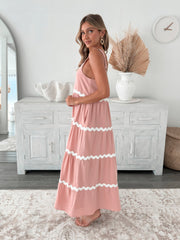 Taline Pink Multi Dress | Women's Cotton Maxi Dress