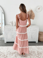 Taline Pink Multi Dress | Women's Cotton Maxi Dress