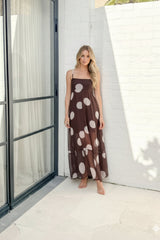 Thalindra White Spot Dress | Women's Polka Dot Maxi Dress