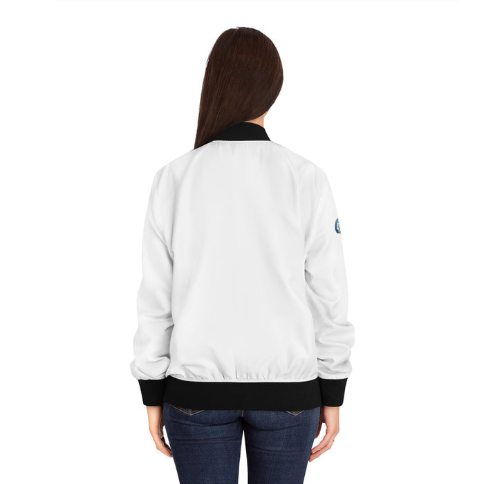 ASIG Legacy Women's Bomber Jacket — White Logo Bomber with Black Trim