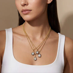 CZ Pear Encased Statement Necklace
