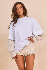 Echoed Lines Top - White