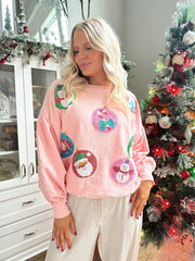 Frosted Blush Ornament Pink Pullover