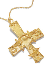 Hannah 18k Gold Plated Cross Necklace - Gold