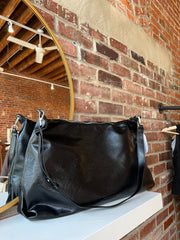 Lowen Black Leather Shoulder Bag