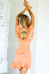 Swing Around Mini Dress - Peach