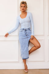 The Sea And I Knit Top - Pale Blue